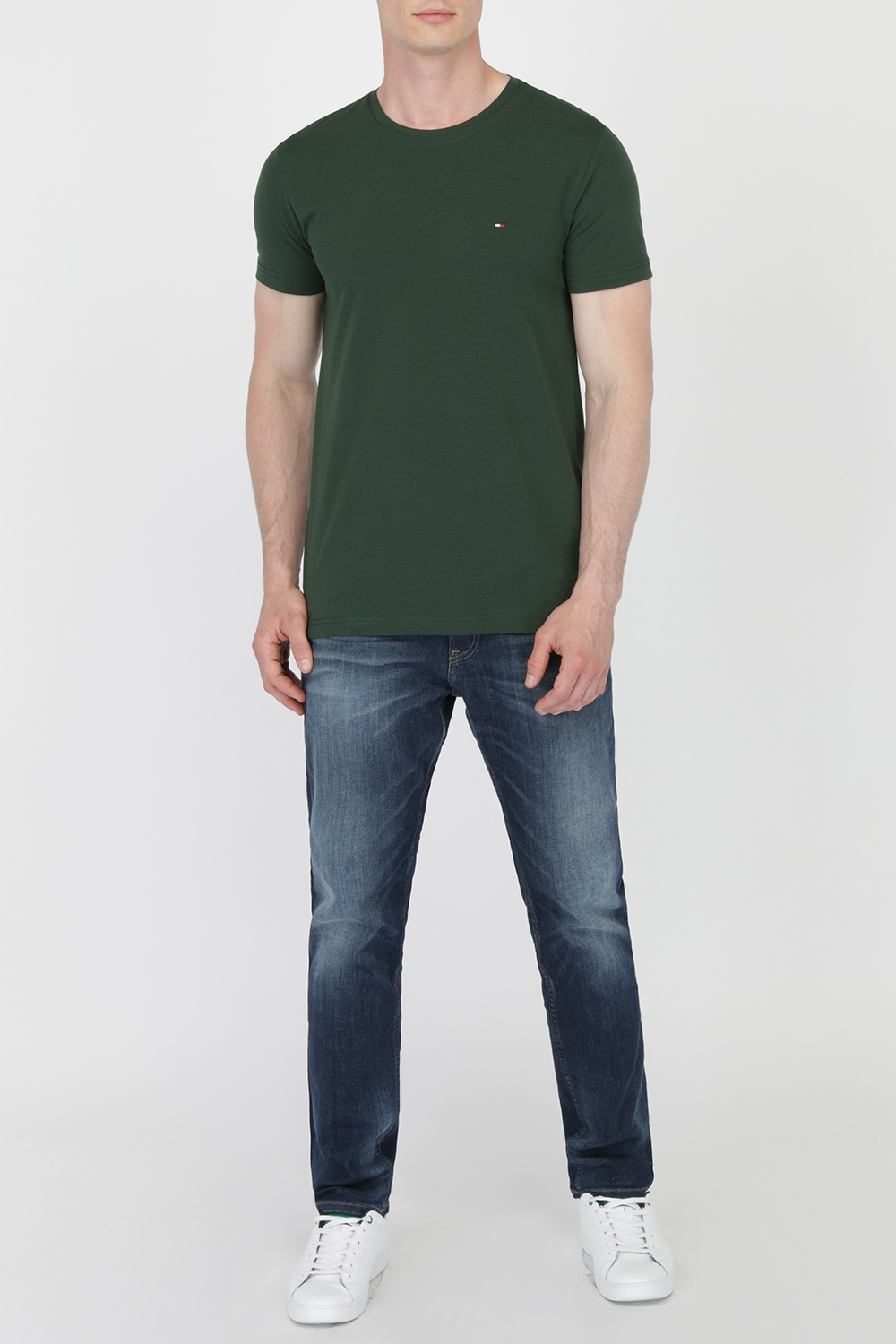Organic Cotton Slim Fit Tee in Pine Grove TOMMY HILFIGER